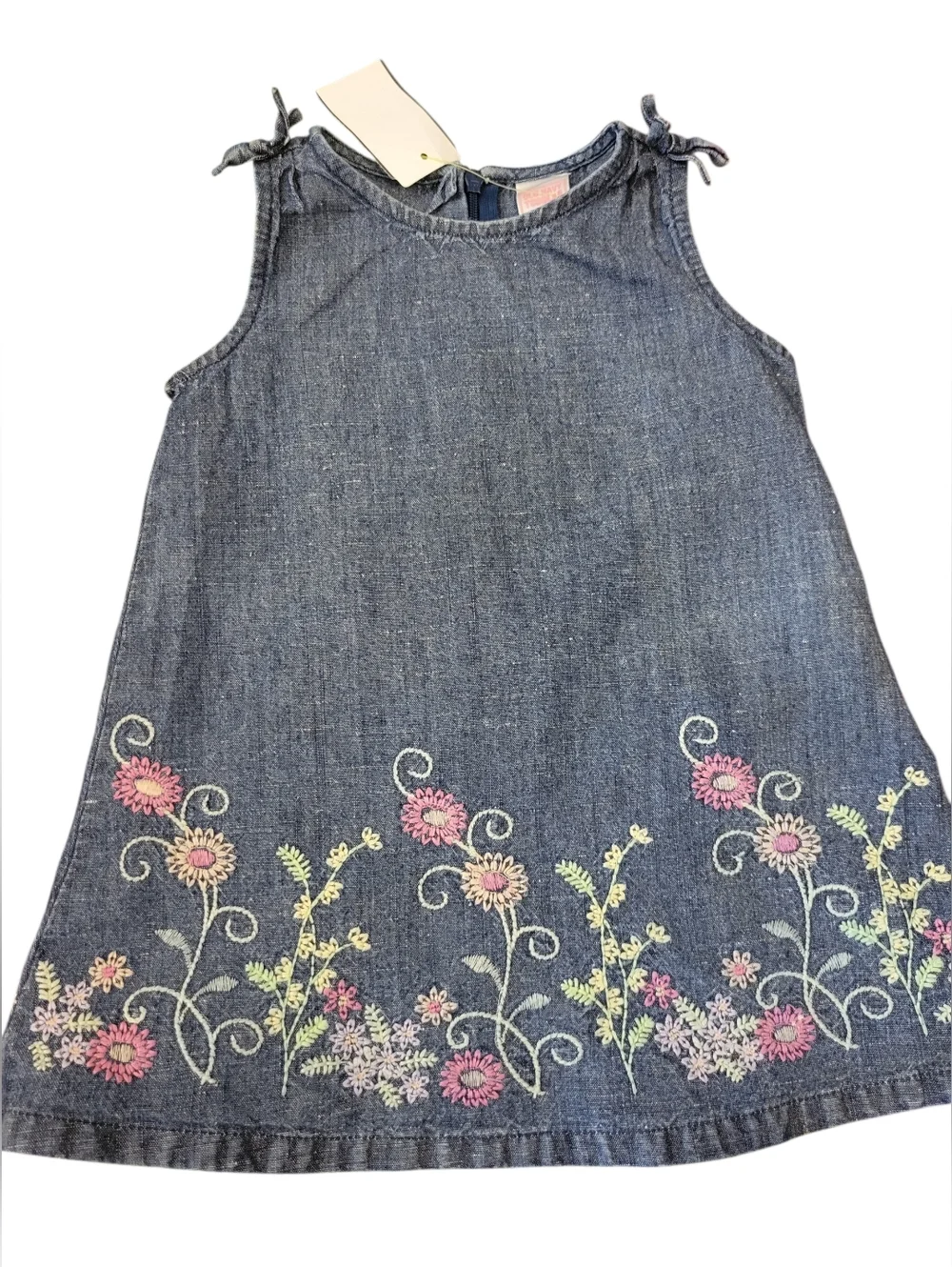 Old‎ Navy Dress For Baby Girl Embroidery On Denim Sundress Size 6-12 Months